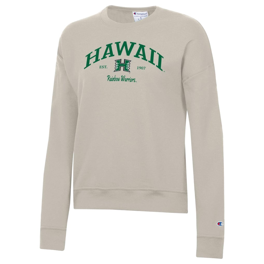  Hawaii Rainbow Warriors Champion Women's Powerblend Pullover Sweatshirt - Oatmeal